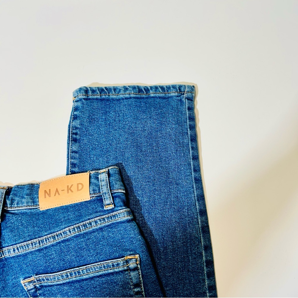 NAKD jeans Straight High Waist jeans button fly stretchy New women size 25 - Picture 11 of 13
